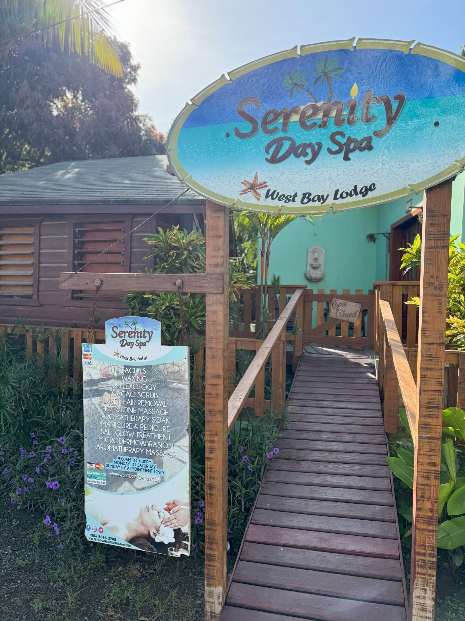 Serenity Day Spa near Sea Turtle Villa in West Bay Roatan