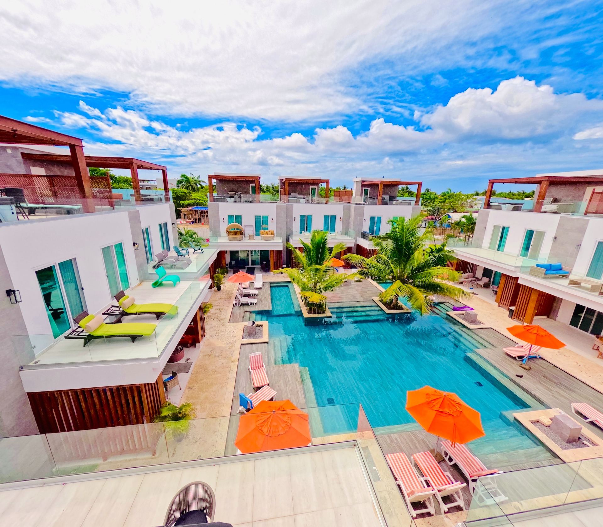 Resort pool courtyard